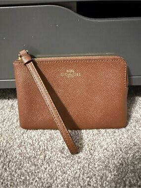 Coach Brown Leather Wristlet